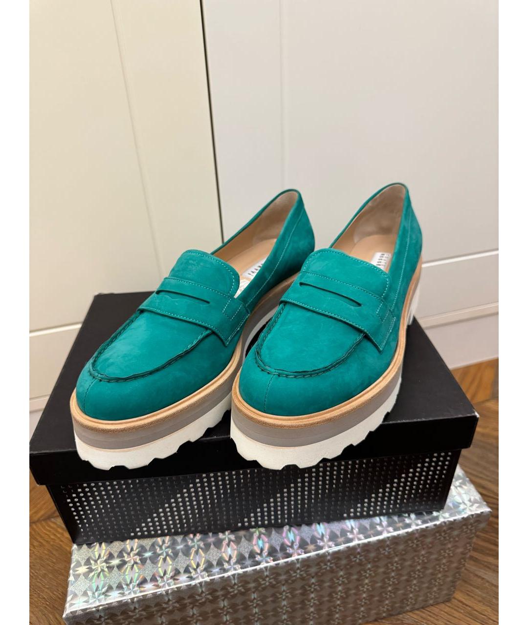 FRATELLI ROSSETTI Бирюзовые кожаные туфли, фото 2