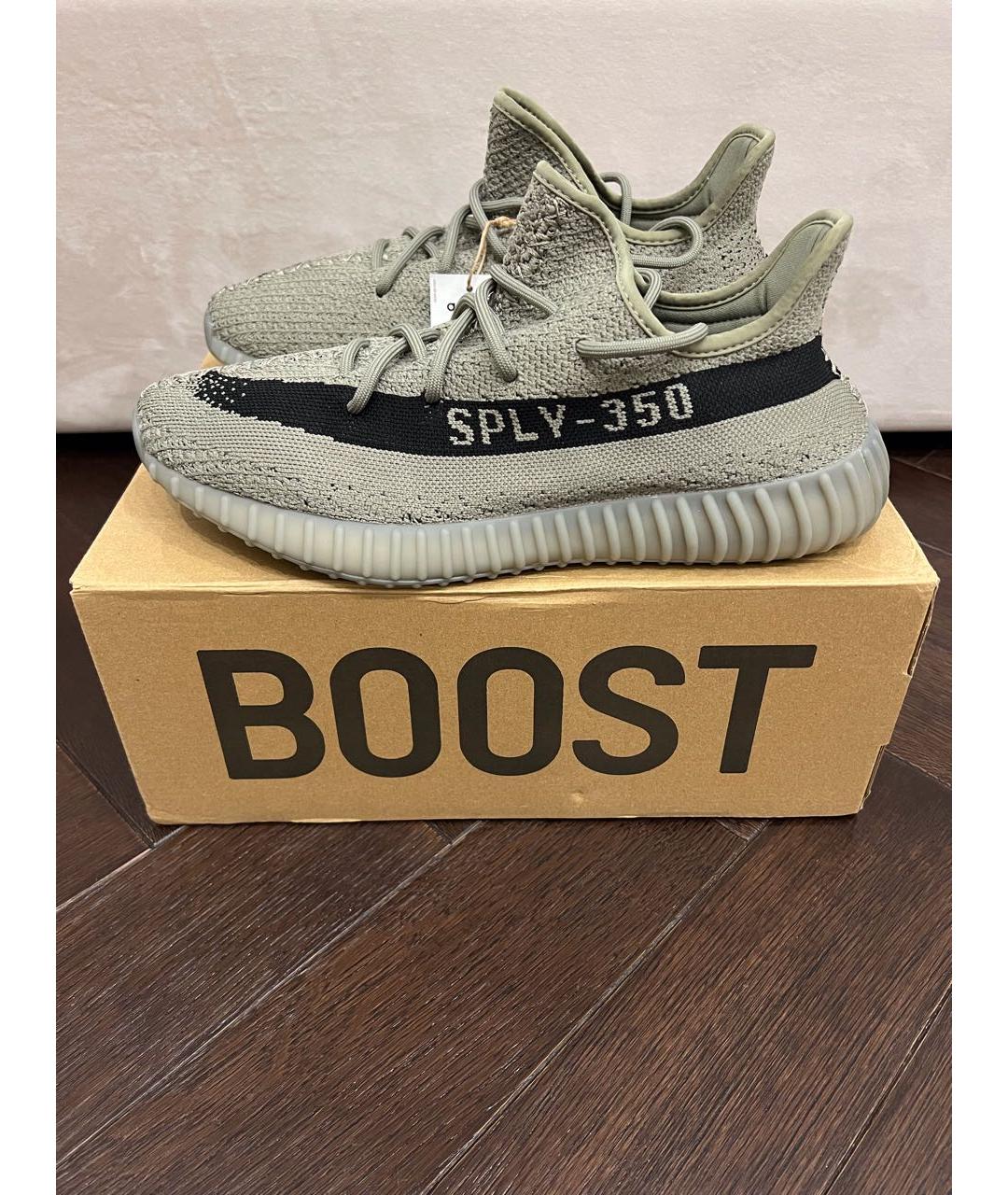 ADIDAS YEEZY Антрацитовые низкие кроссовки / кеды, фото 2