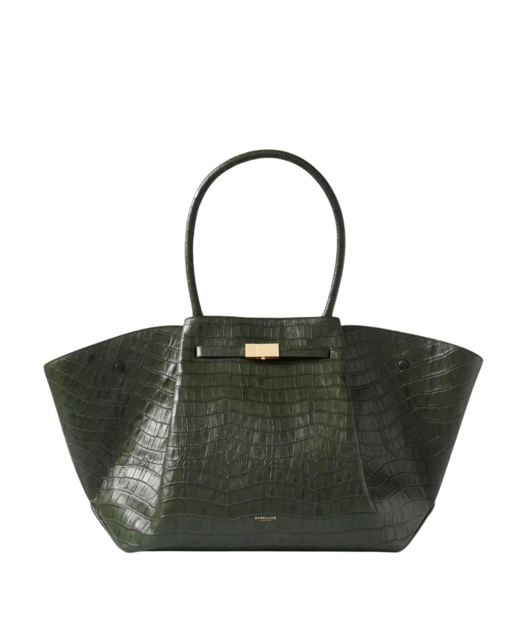 DEMELLIER Зеленая кожаная сумка с короткими ручками, фото 1