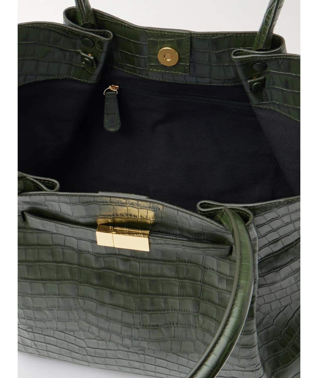 DEMELLIER Зеленая кожаная сумка с короткими ручками, фото 3