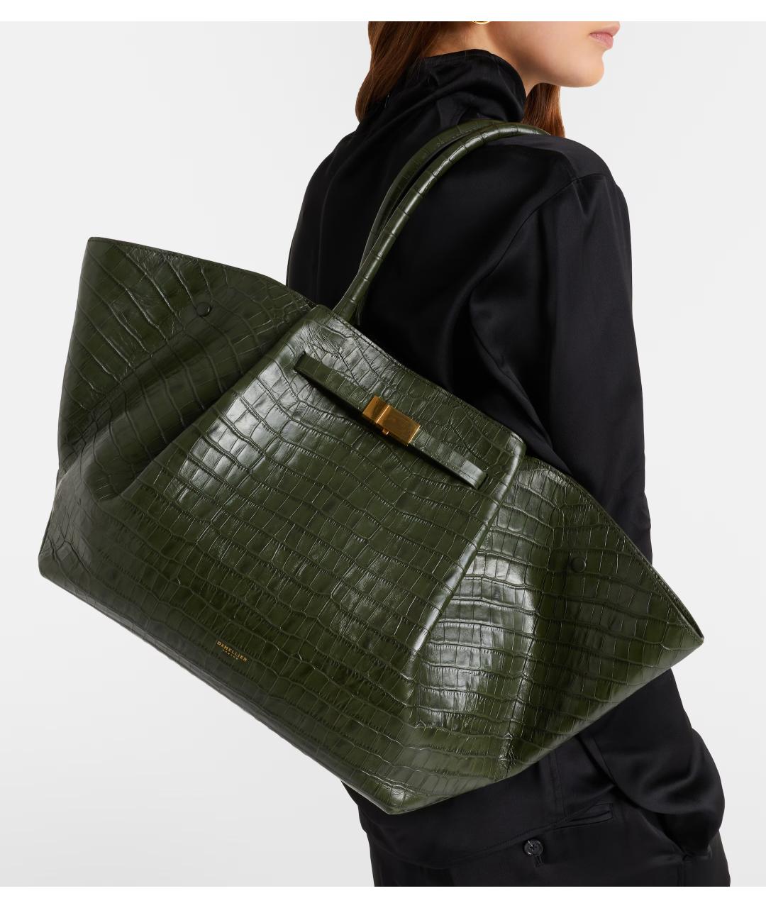 DEMELLIER Зеленая кожаная сумка с короткими ручками, фото 8