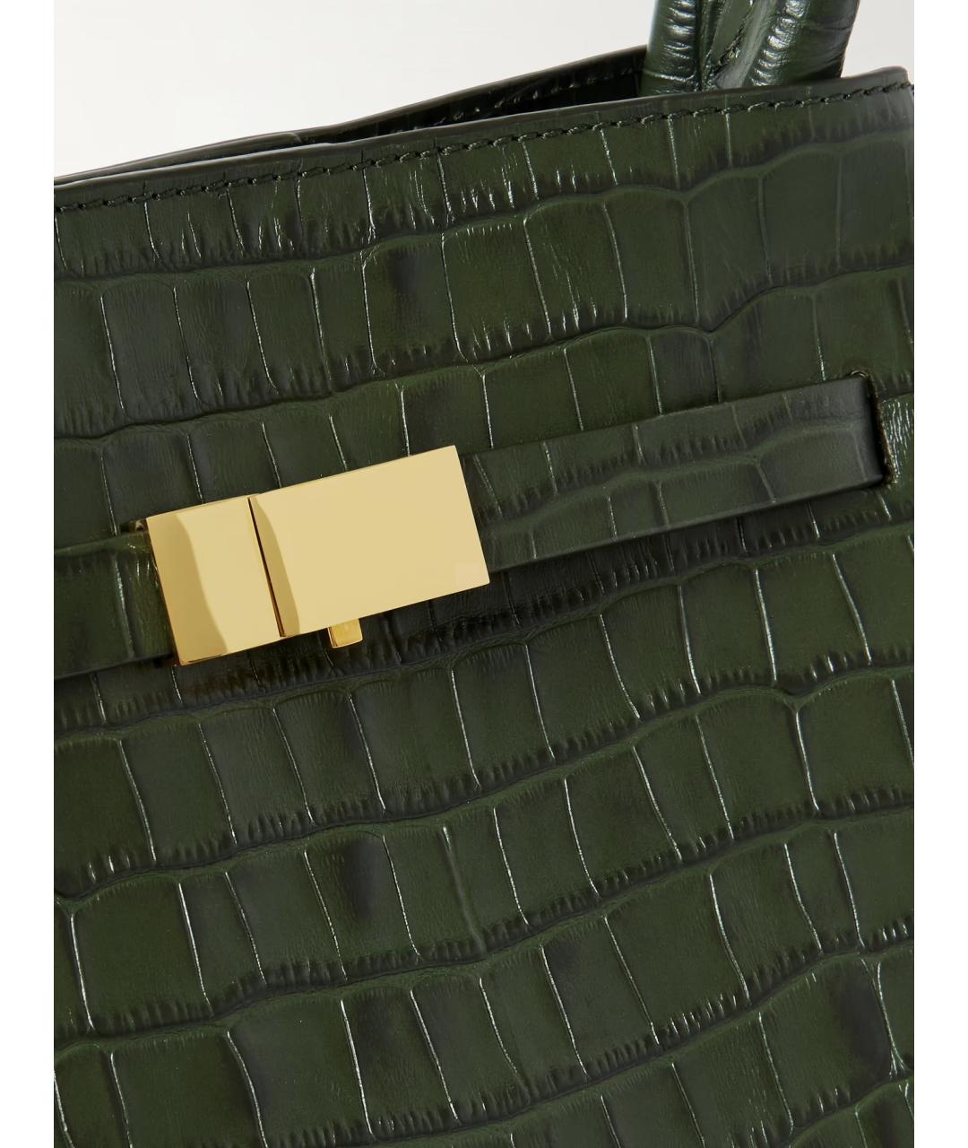 DEMELLIER Зеленая кожаная сумка с короткими ручками, фото 4