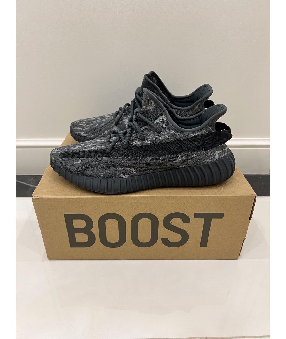 ADIDAS YEEZY Черные текстильные низкие кроссовки / кеды, фото 2