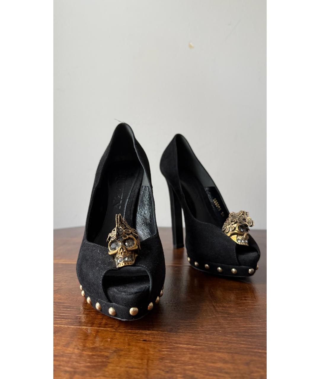 ALEXANDER MCQUEEN Черные замшевые туфли, фото 3