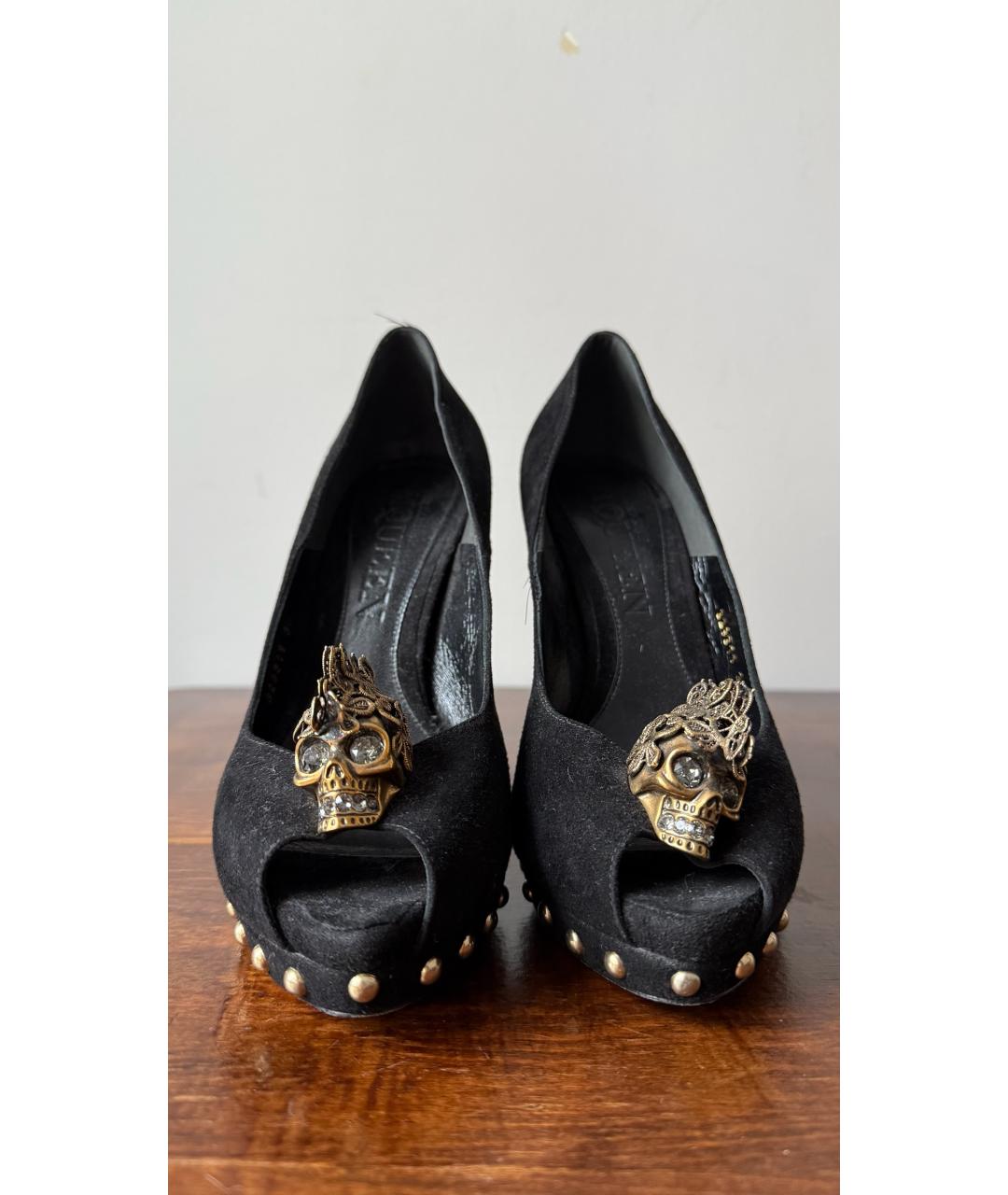 ALEXANDER MCQUEEN Черные замшевые туфли, фото 2