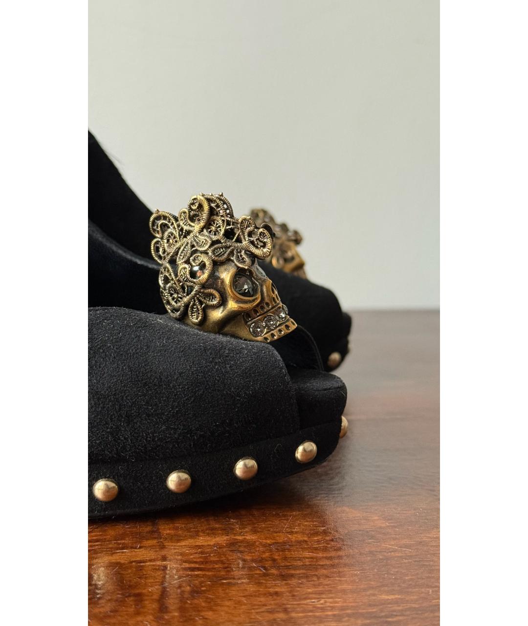 ALEXANDER MCQUEEN Черные замшевые туфли, фото 6