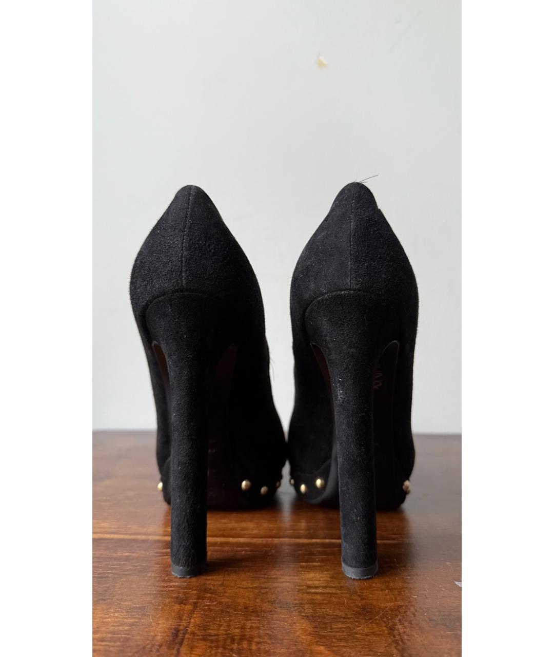 ALEXANDER MCQUEEN Черные замшевые туфли, фото 4