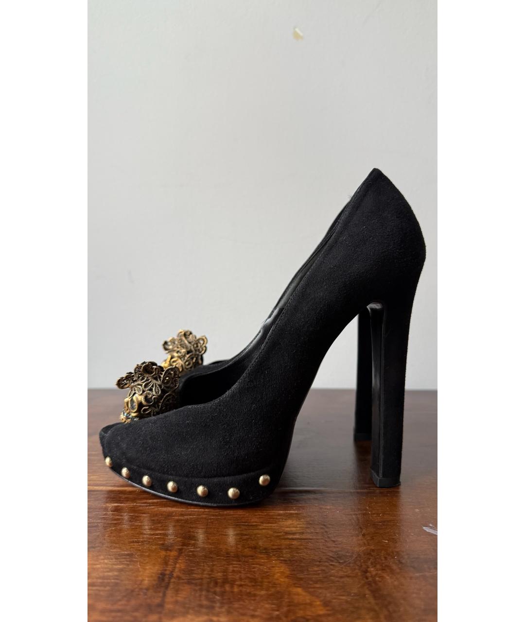 ALEXANDER MCQUEEN Черные замшевые туфли, фото 7