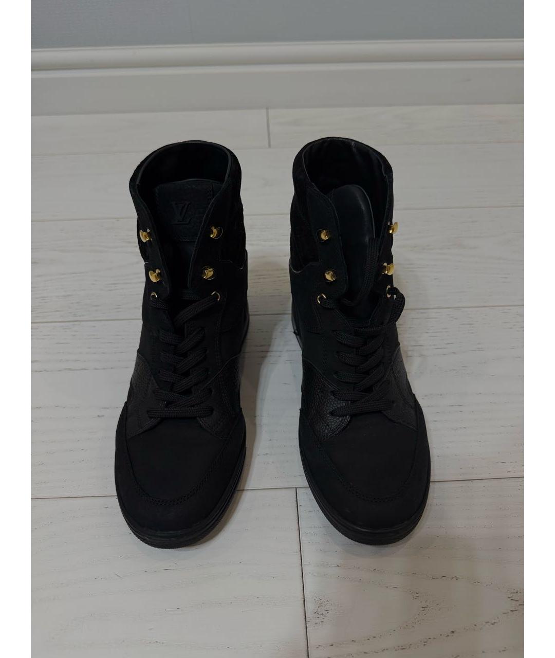 LOUIS VUITTON Черные кожаные кеды, фото 3