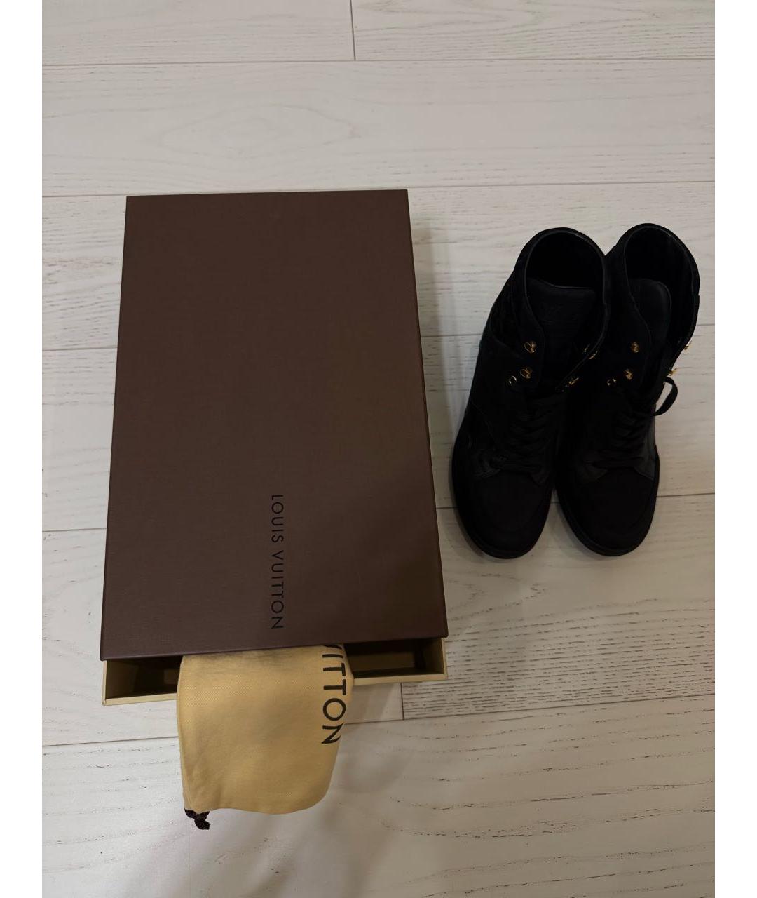 LOUIS VUITTON Черные кожаные кеды, фото 6