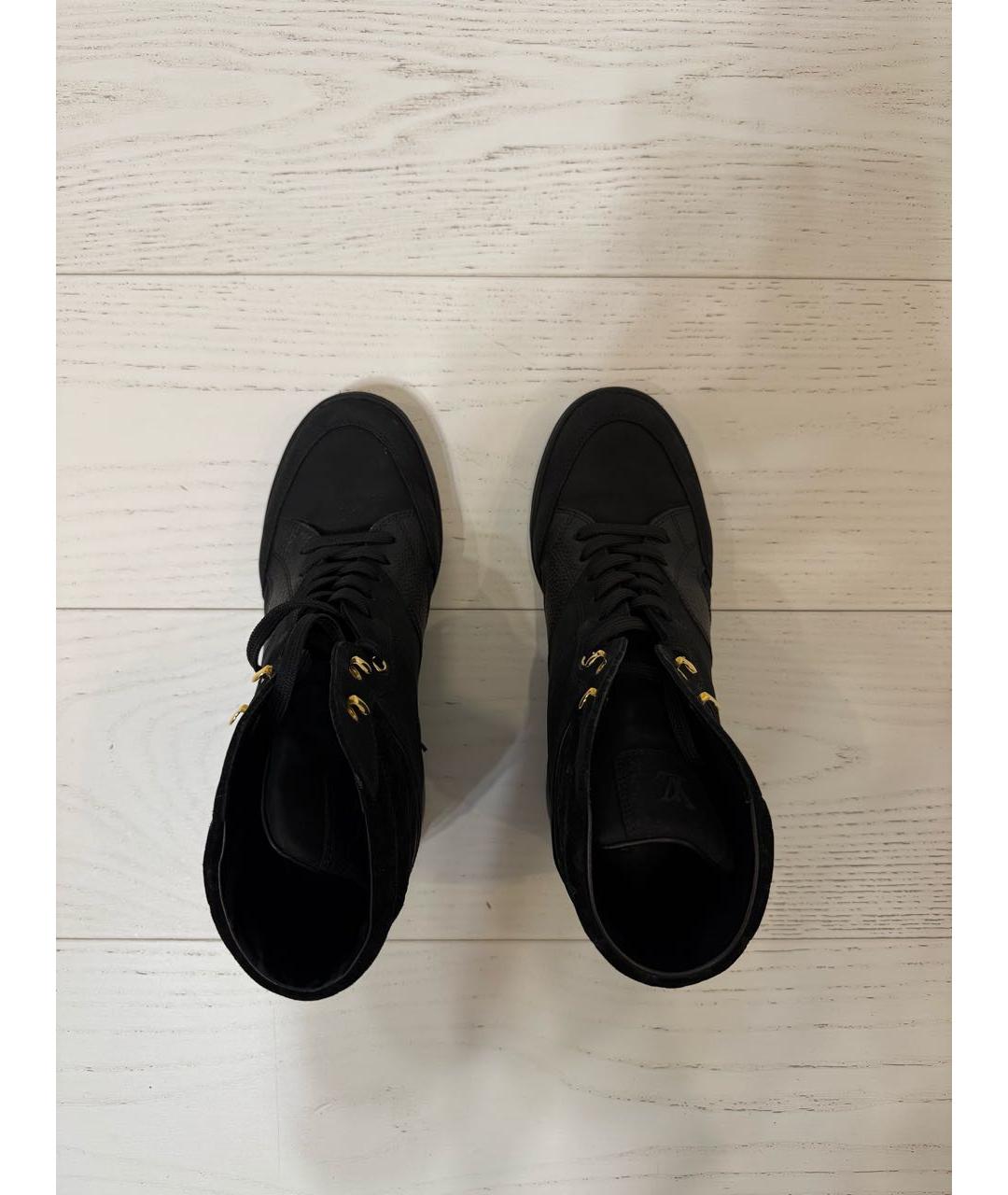 LOUIS VUITTON Черные кожаные кеды, фото 4