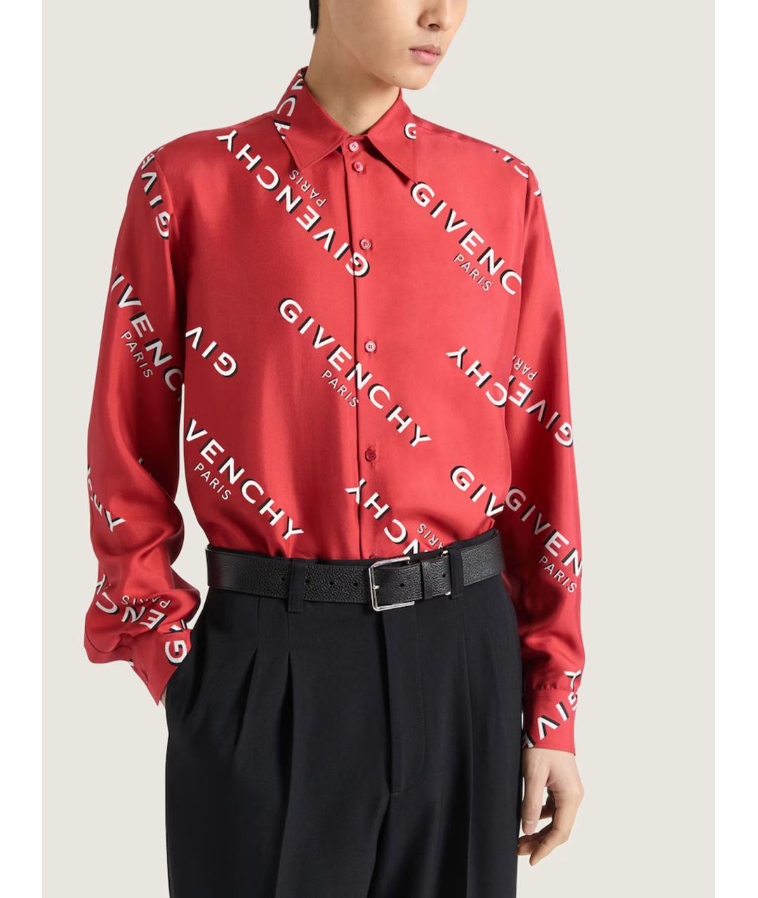 GIVENCHY Красная шелковая кэжуал рубашка, фото 2