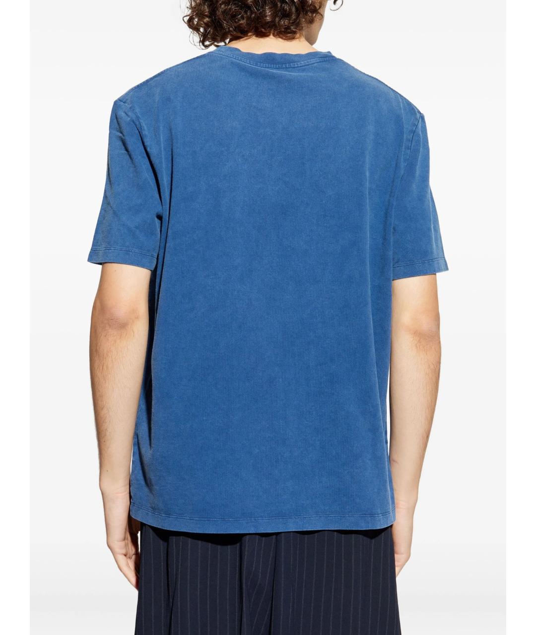 BALMAIN Синяя хлопковая футболка, фото 4
