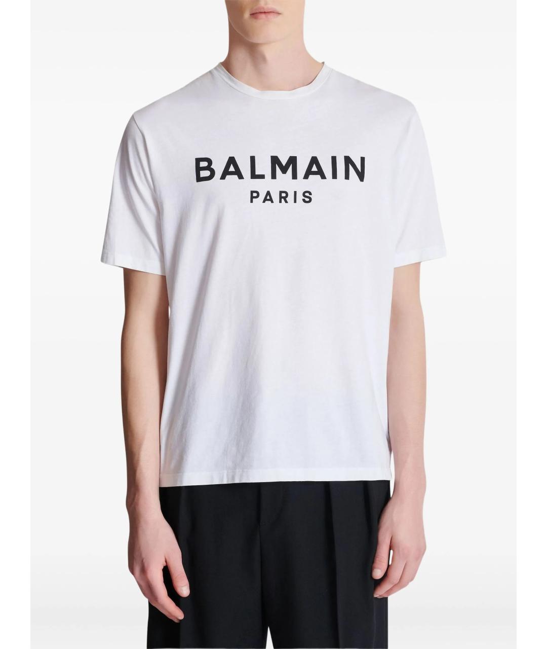 BALMAIN Белая хлопковая футболка, фото 5