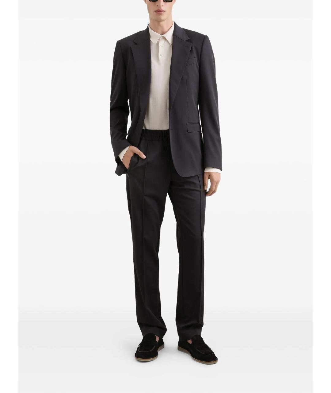 DOLCE&GABBANA Серые шерстяные повседневные брюки, фото 2