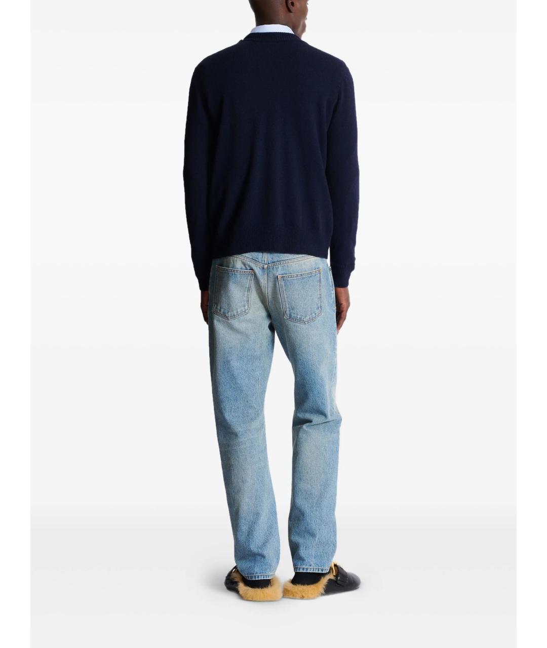 BALMAIN Темно-синий шерстяной джемпер / свитер, фото 4