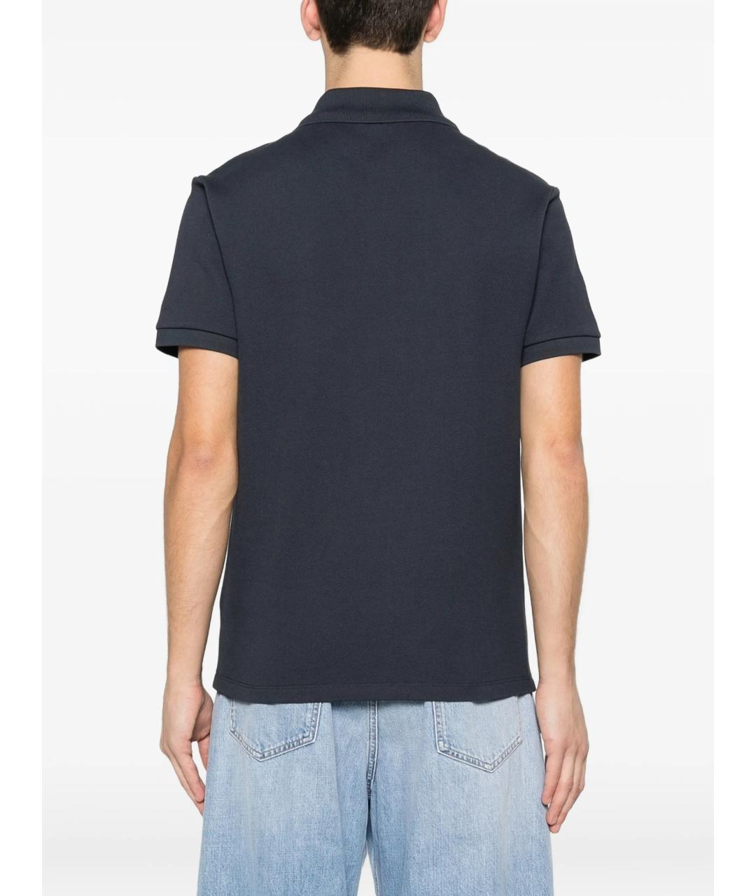 BALMAIN Синее хлопковое поло с коротким рукавом, фото 4