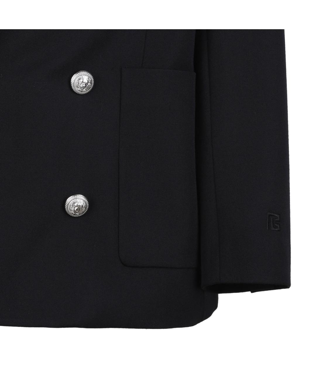 BALMAIN Черный шерстяной пиджак, фото 4