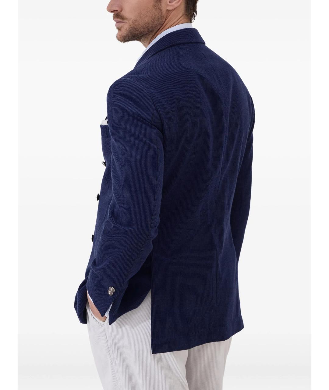 BRUNELLO CUCINELLI Синий шерстяной пиджак, фото 3