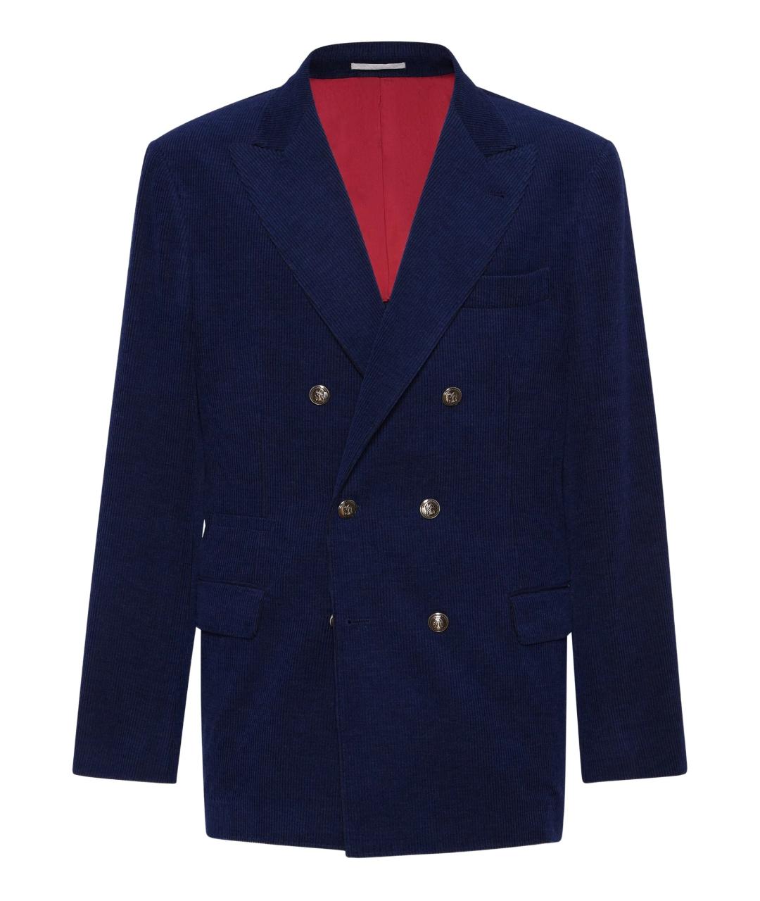 BRUNELLO CUCINELLI Синий шерстяной пиджак, фото 1