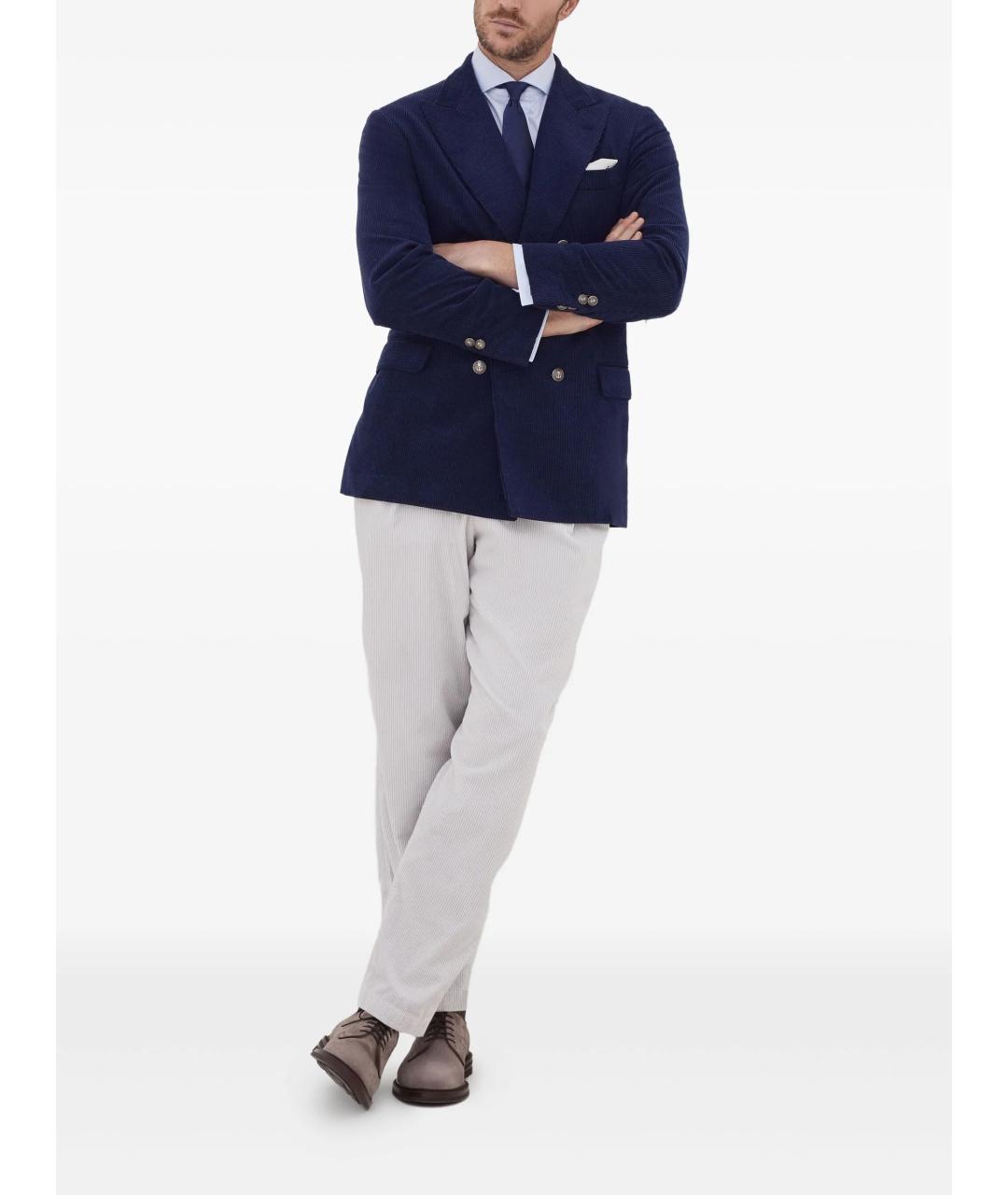 BRUNELLO CUCINELLI Синий шерстяной пиджак, фото 5