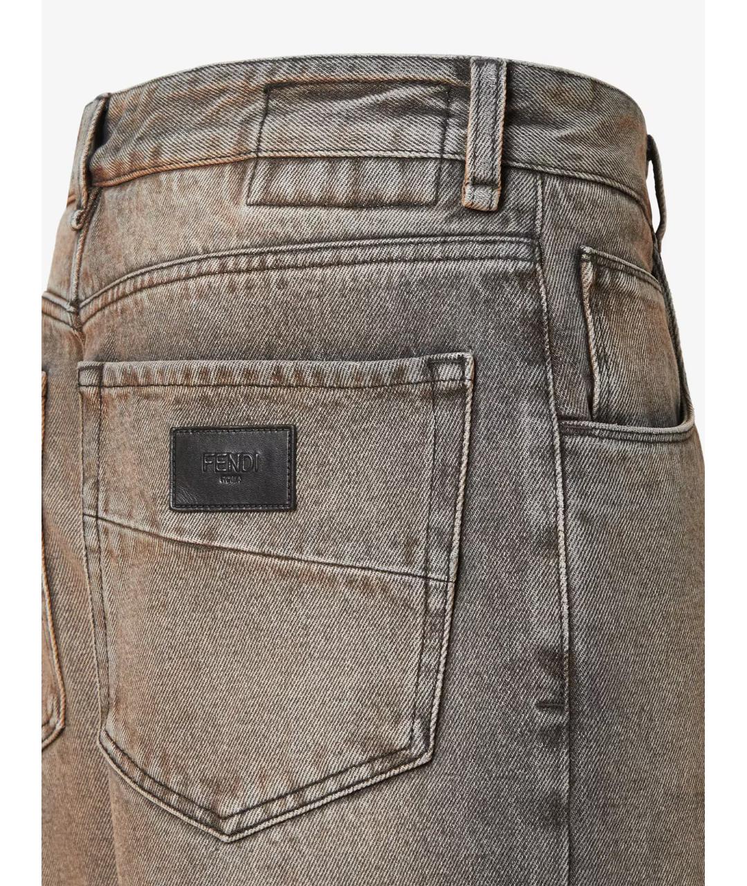 FENDI Серые прямые джинсы, фото 3