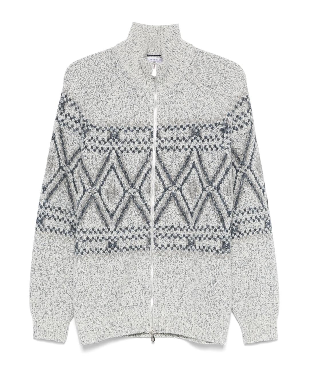 BRUNELLO CUCINELLI Серый шерстяной кардиган, фото 1