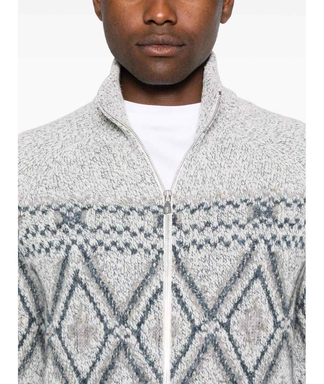 BRUNELLO CUCINELLI Серый шерстяной кардиган, фото 5