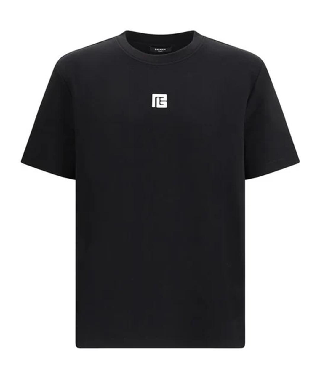 BALMAIN Черная хлопковая футболка, фото 1