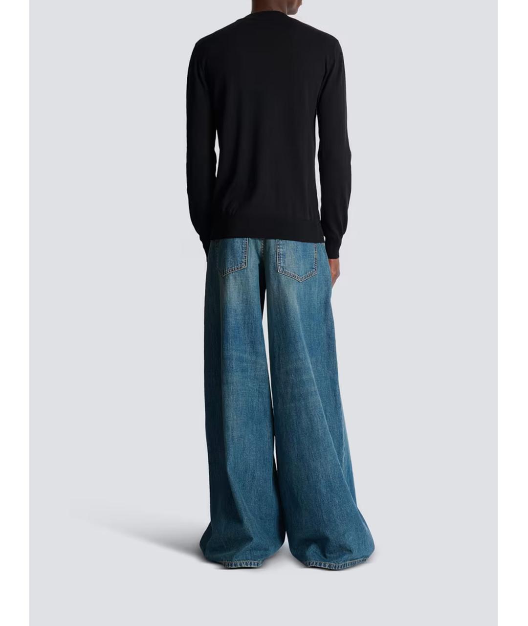 BALMAIN Черный хлопковый джемпер / свитер, фото 3