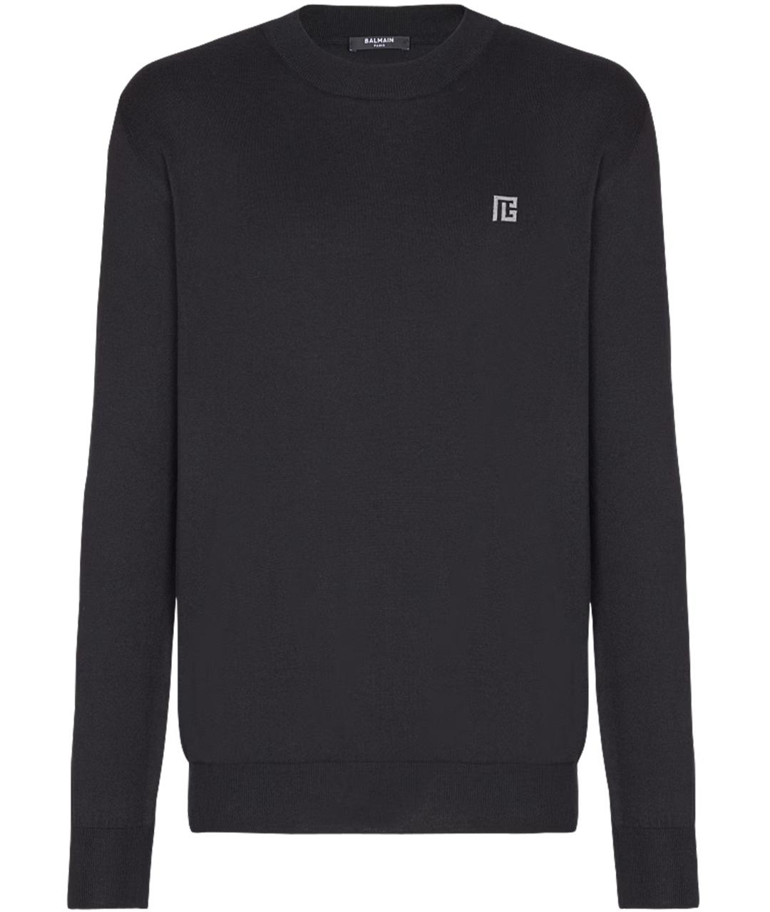 BALMAIN Черный хлопковый джемпер / свитер, фото 1