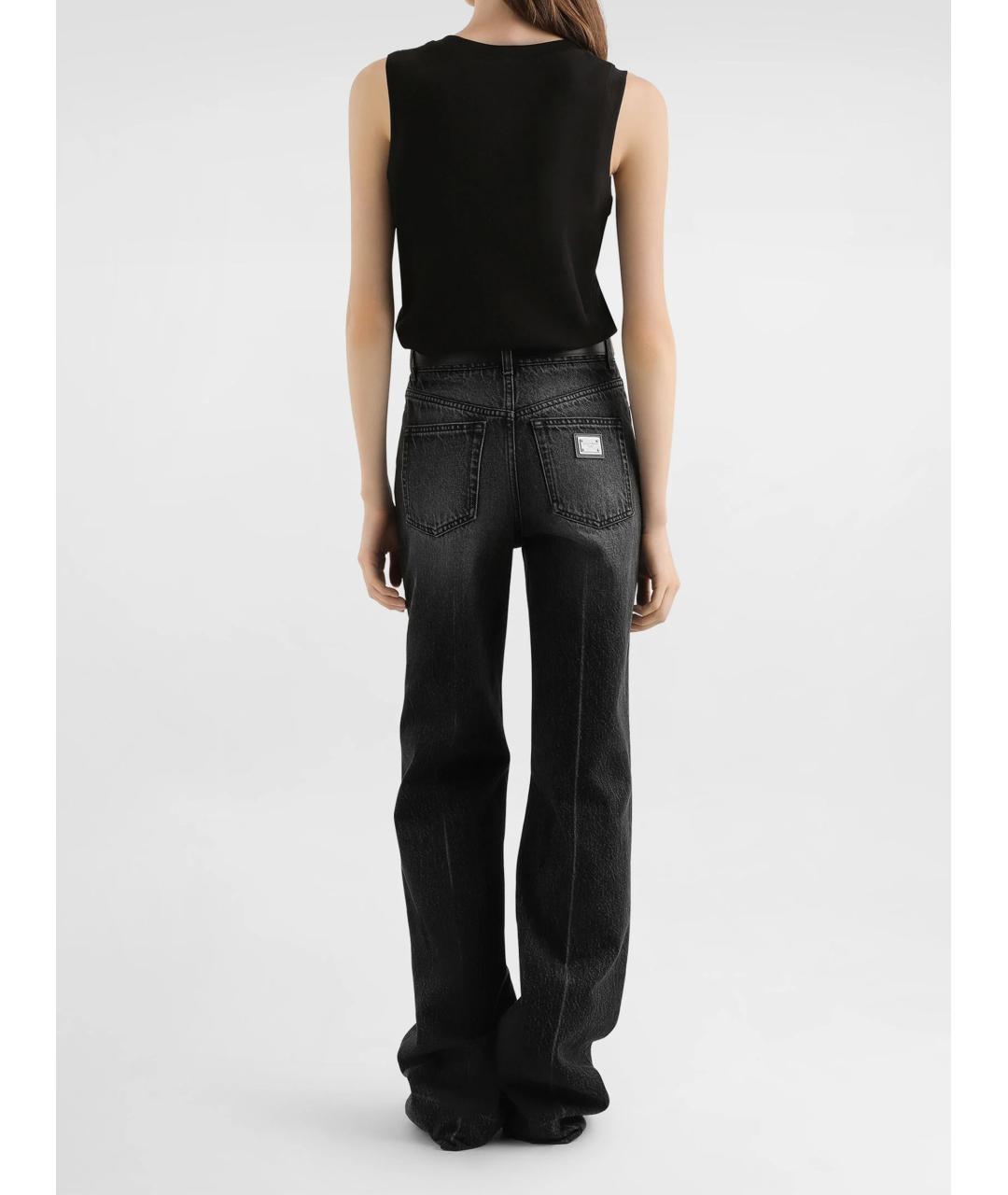 DOLCE&GABBANA Черные хлопковые прямые джинсы, фото 3