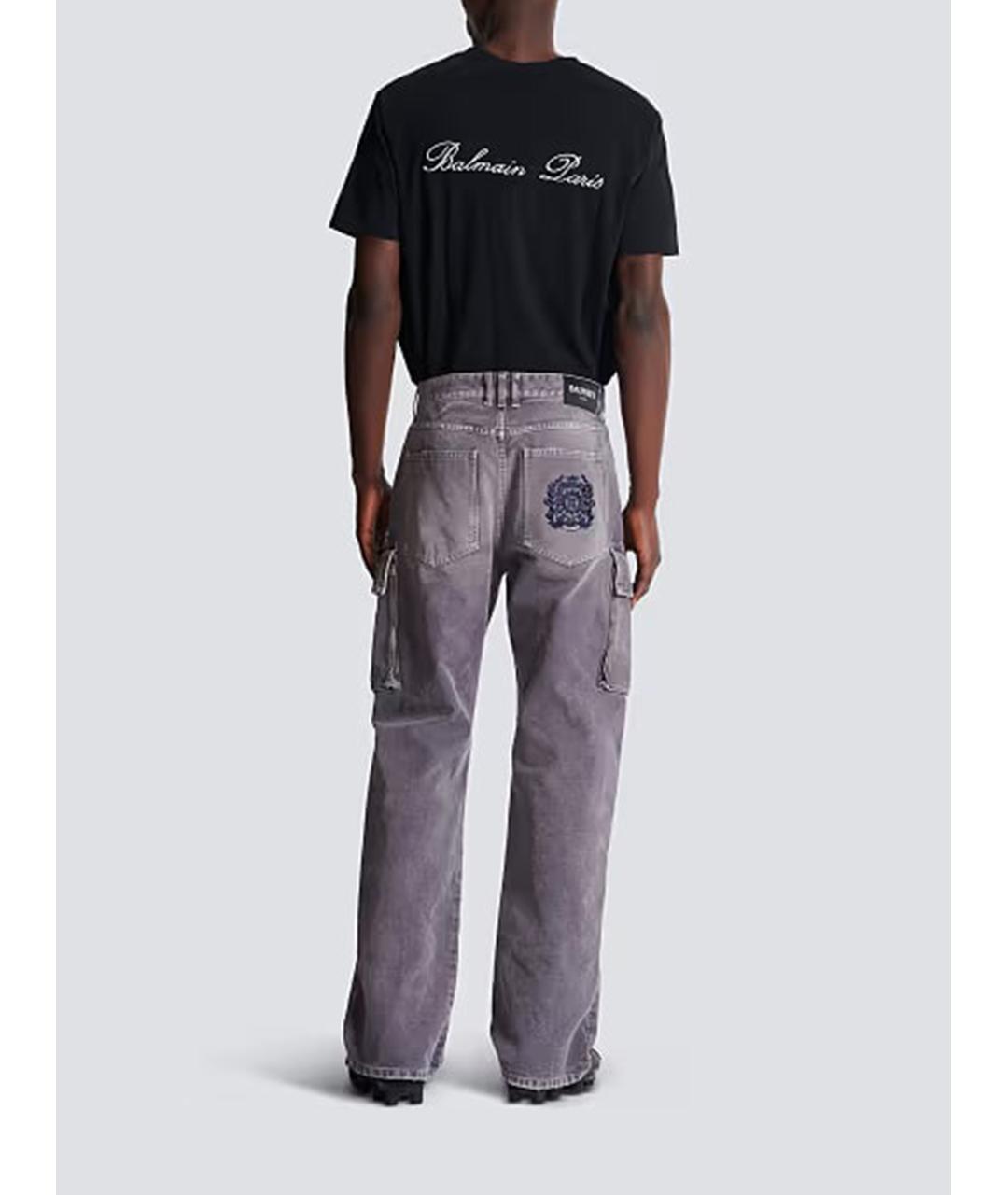 BALMAIN Серые хлопковые прямые джинсы, фото 3