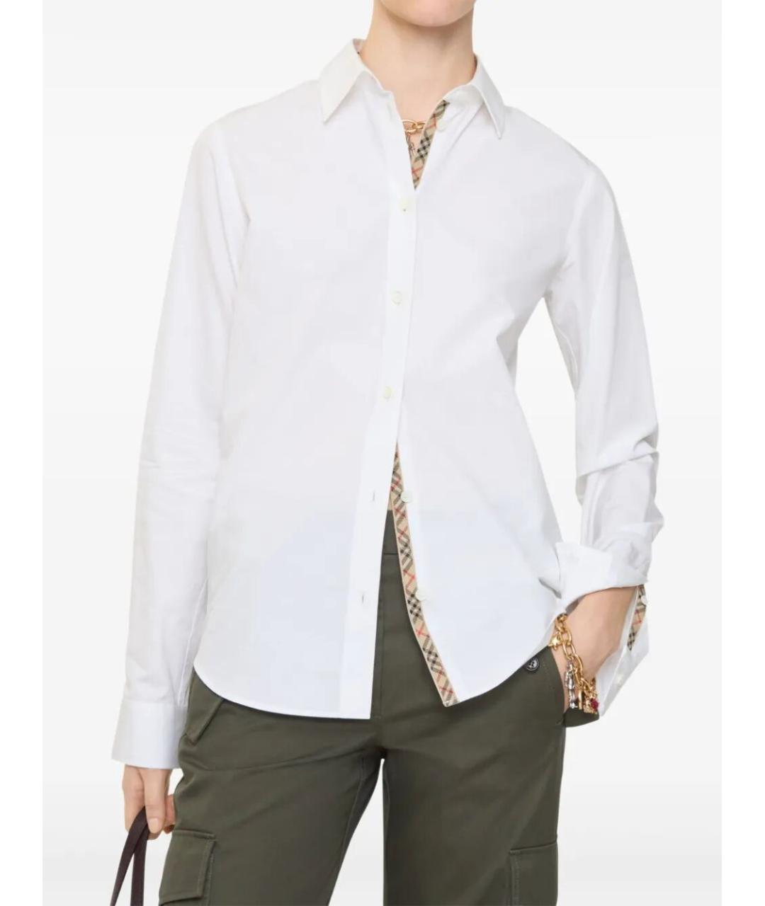 BURBERRY Белая хлопковая рубашка, фото 2