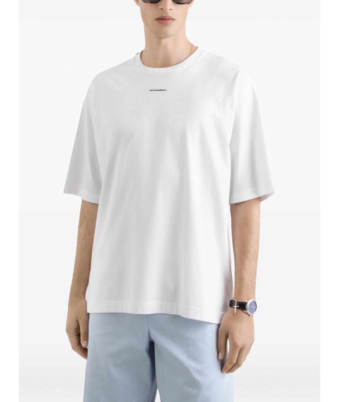 DOLCE&GABBANA Белая хлопковая футболка, фото 4