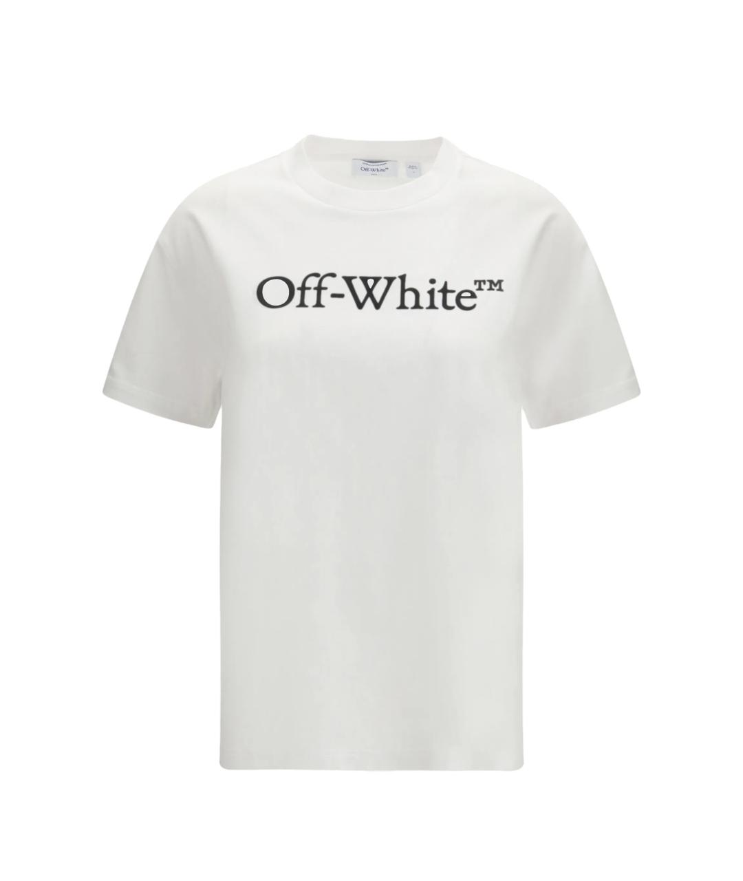 OFF-WHITE Белая хлопковая футболка, фото 1