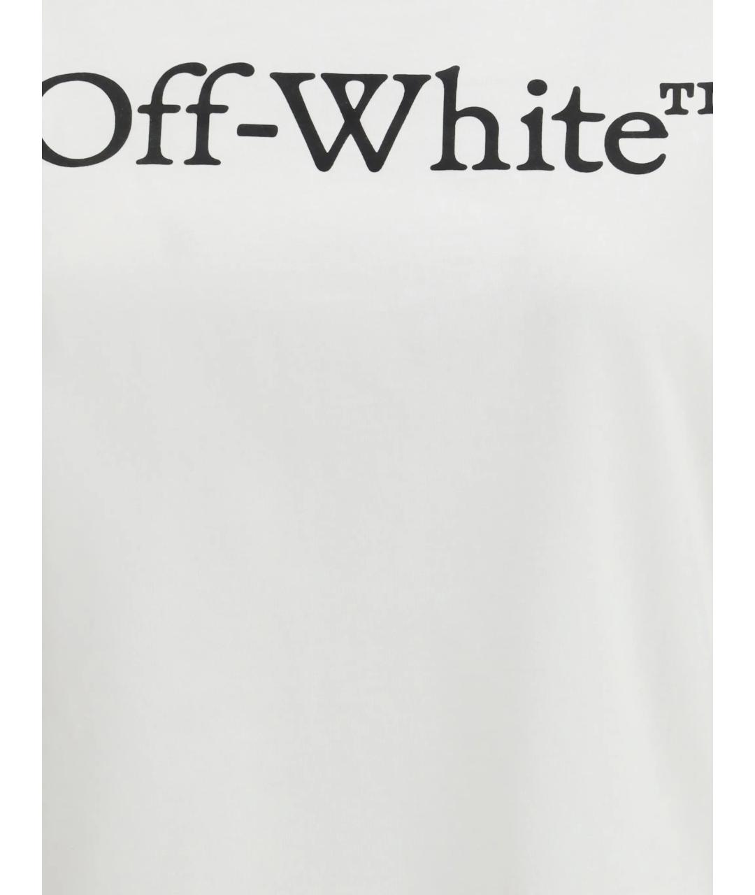 OFF-WHITE Белая хлопковая футболка, фото 3