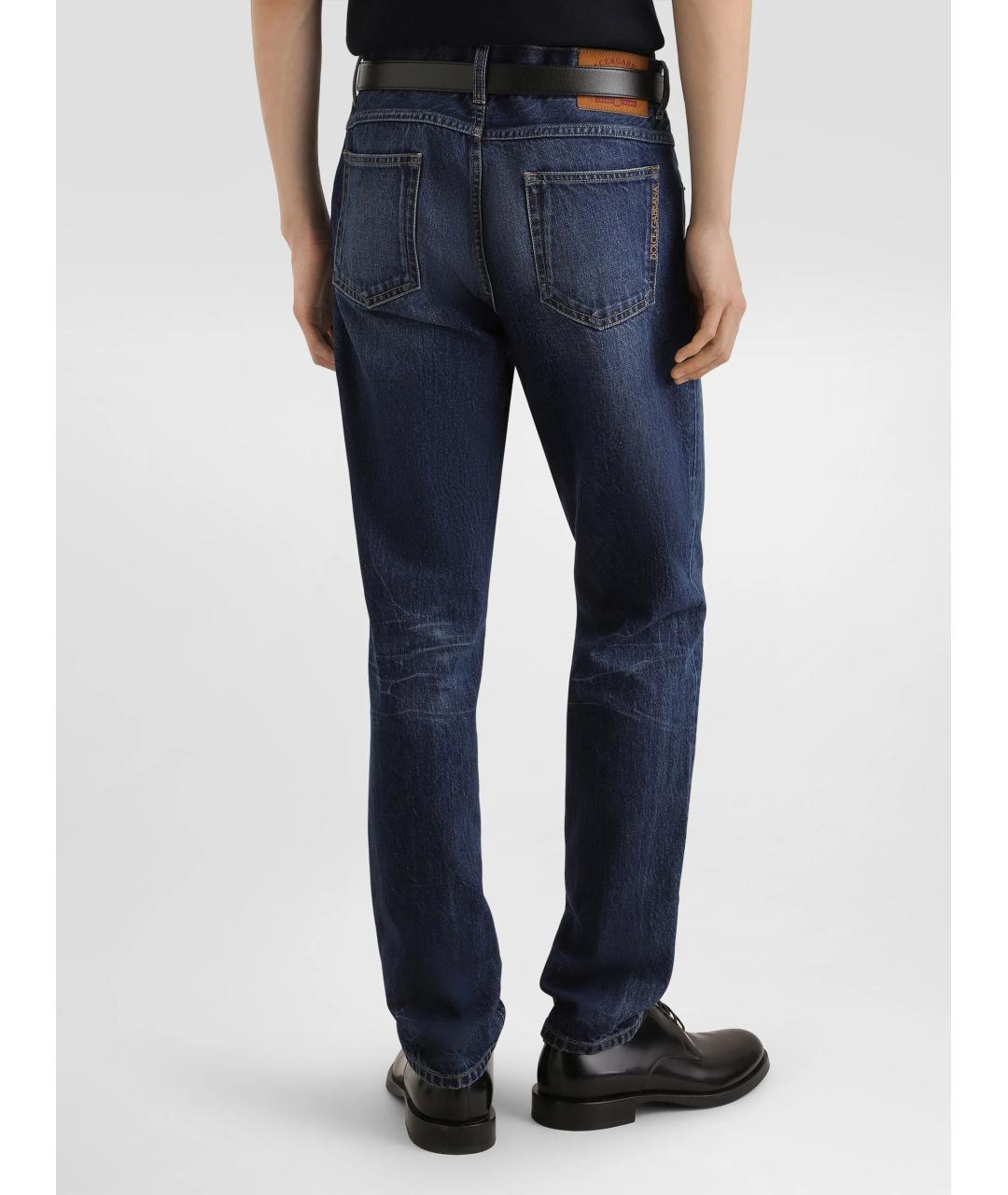 DOLCE&GABBANA Синие хлопковые повседневные брюки, фото 3