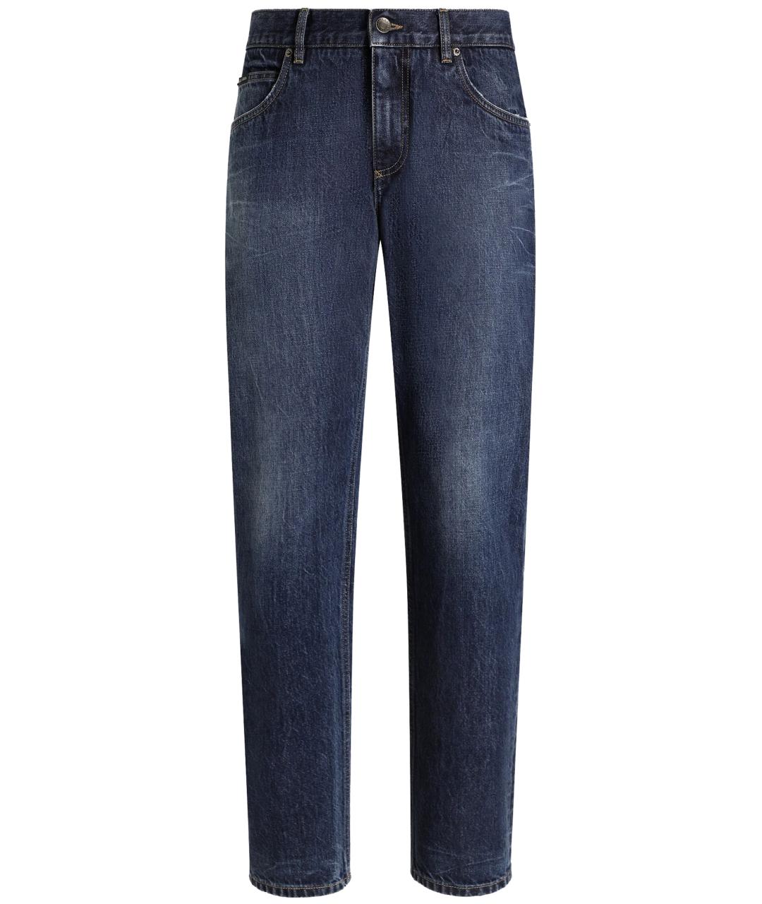 DOLCE&GABBANA Синие хлопковые повседневные брюки, фото 1