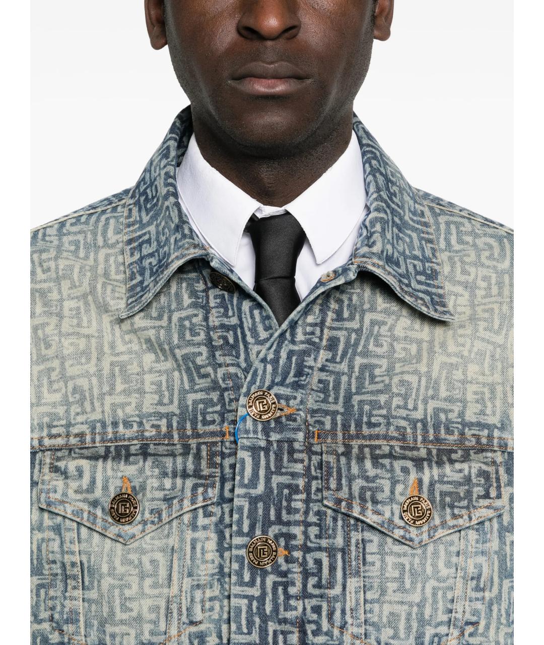 BALMAIN Голубая хлопковая куртка, фото 5