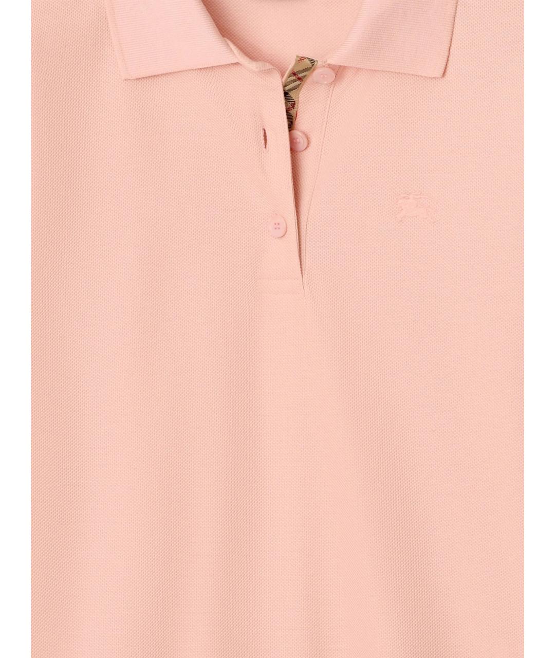 BURBERRY Розовая хлопковая футболка, фото 4