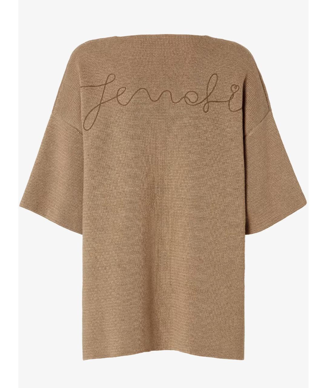 FENDI Бежевый льняной джемпер / свитер, фото 2