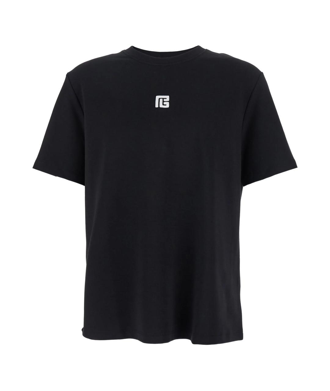 BALMAIN Черная хлопковая футболка, фото 1