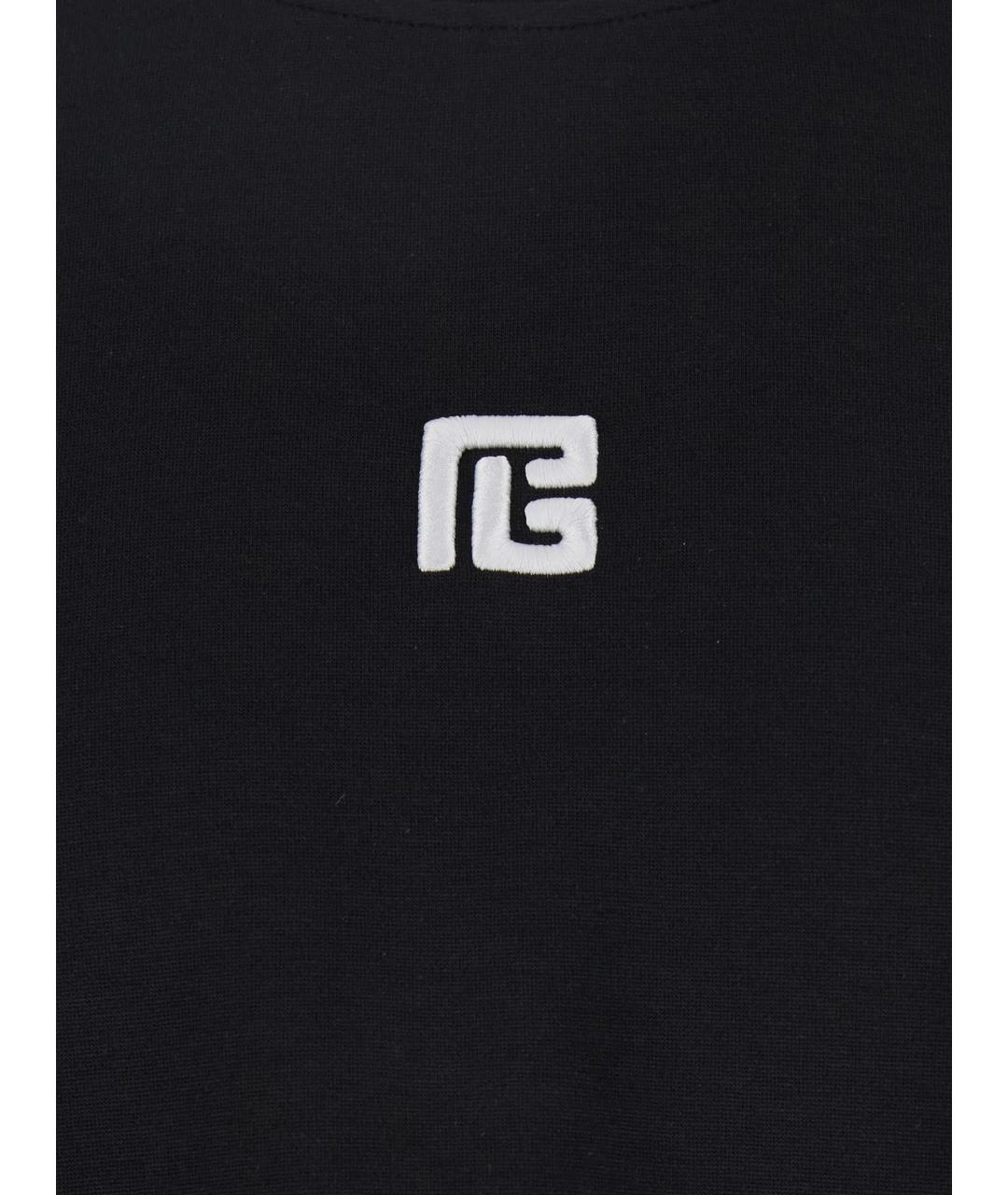 BALMAIN Черная хлопковая футболка, фото 3