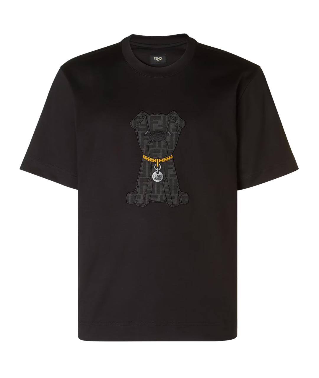 FENDI Черная хлопковая футболка, фото 1