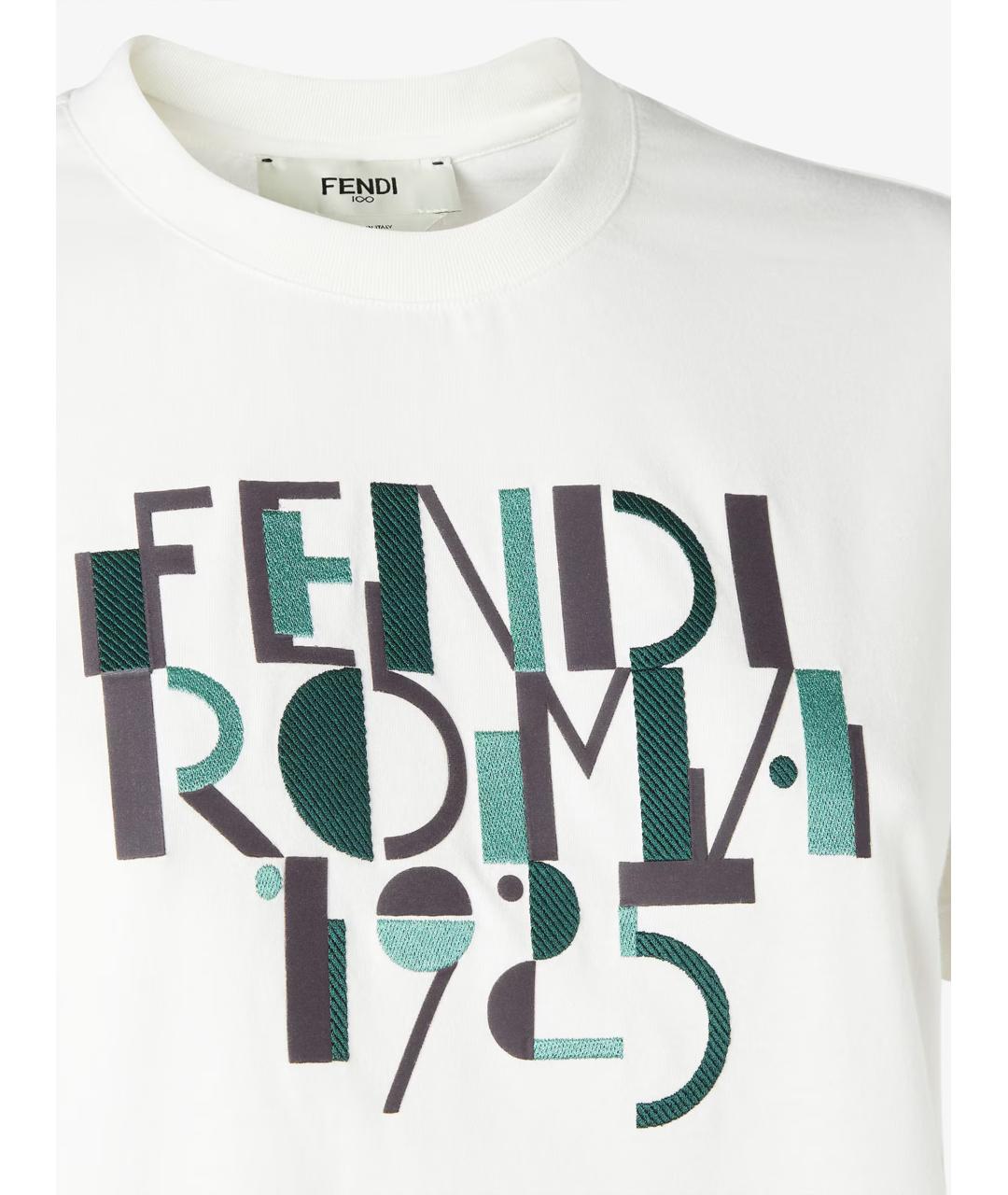 FENDI Белая хлопковая футболка, фото 3
