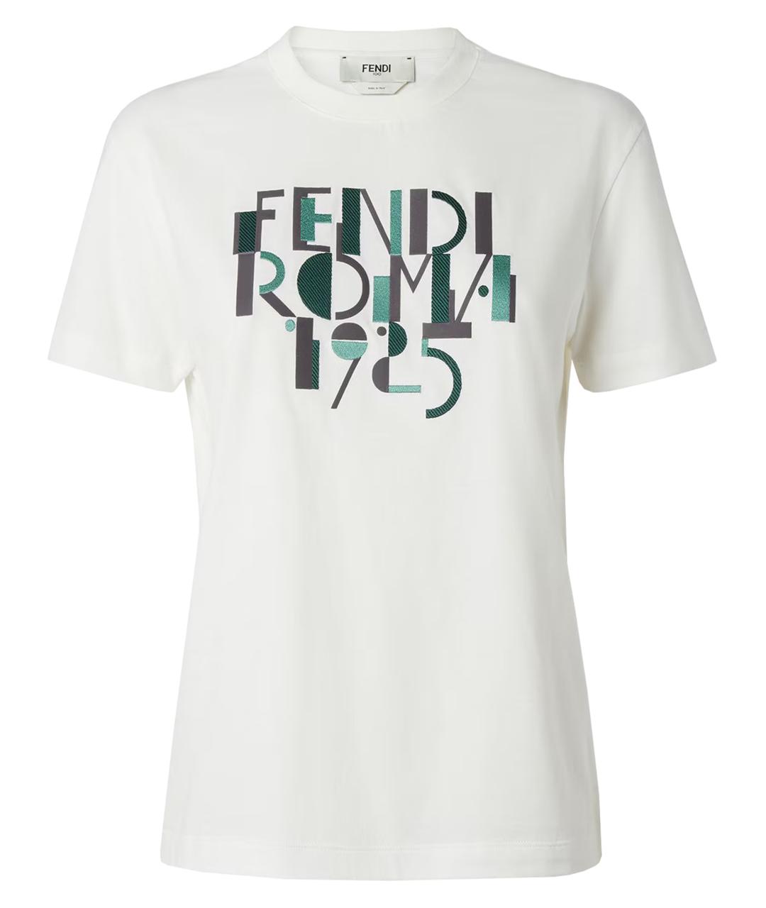 FENDI Белая хлопковая футболка, фото 1