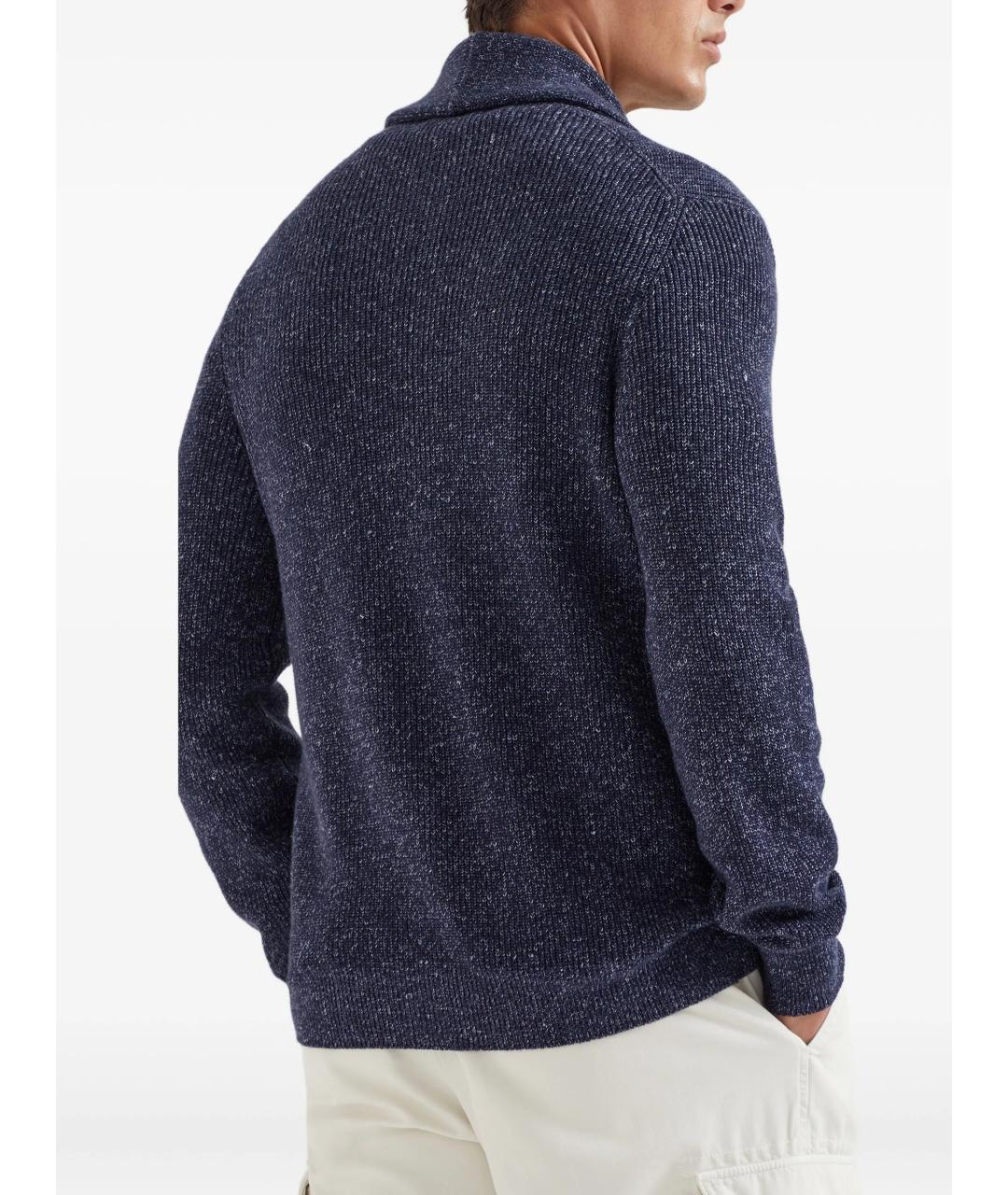 BRUNELLO CUCINELLI Синий хлопковый кардиган, фото 4