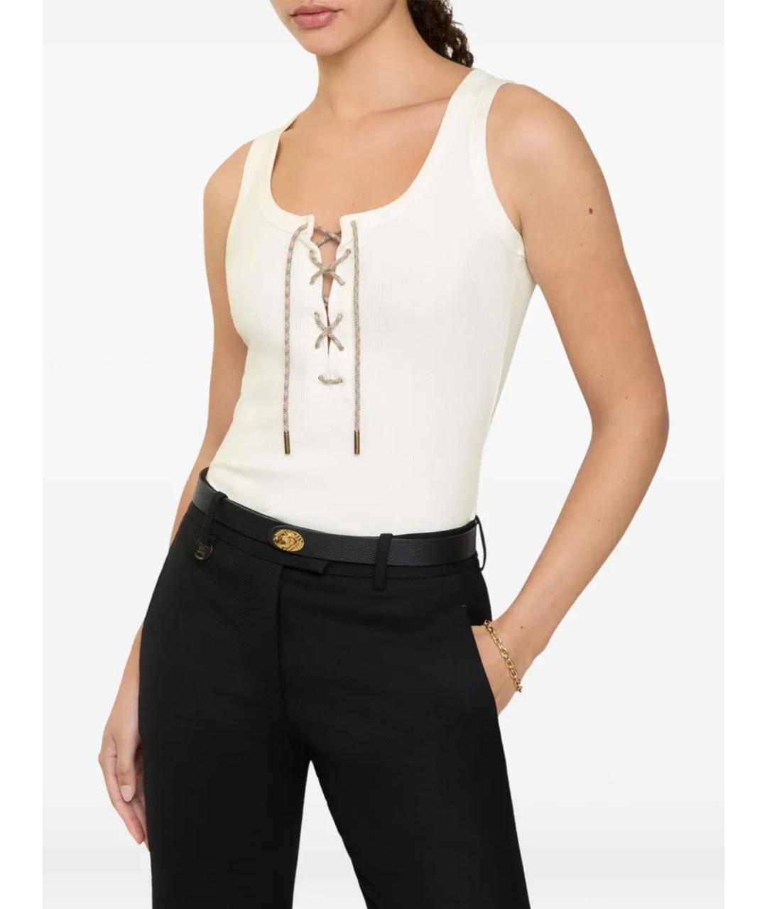 BURBERRY Белая хлопковая майка, фото 2