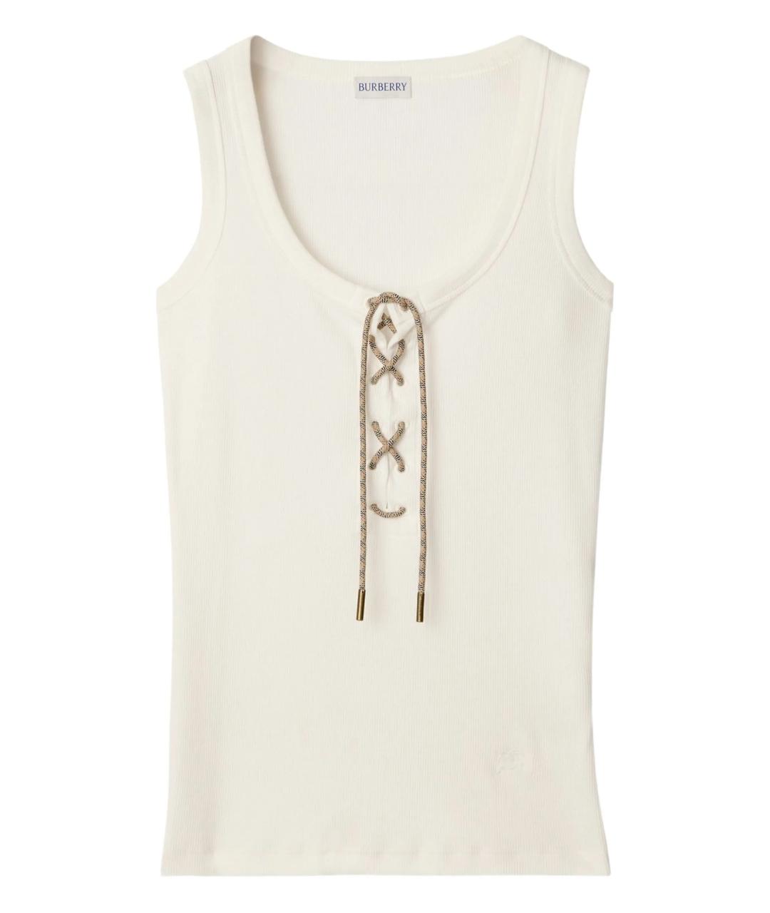 BURBERRY Белая хлопковая майка, фото 1